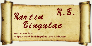 Martin Bingulac vizit kartica